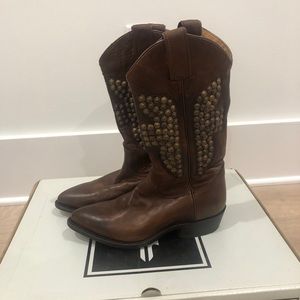 Frye studded cowboy boots